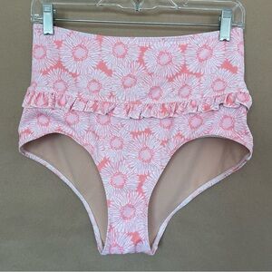Kortni Jeane Pink Floral High-Waisted Swim Bottoms
